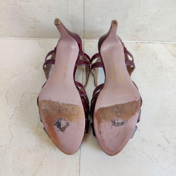 Wine Red 4" Strappy Heels Elie Tahari - Picture 4 of 10